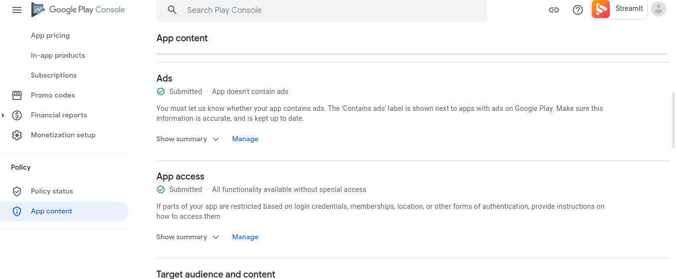 App content App content