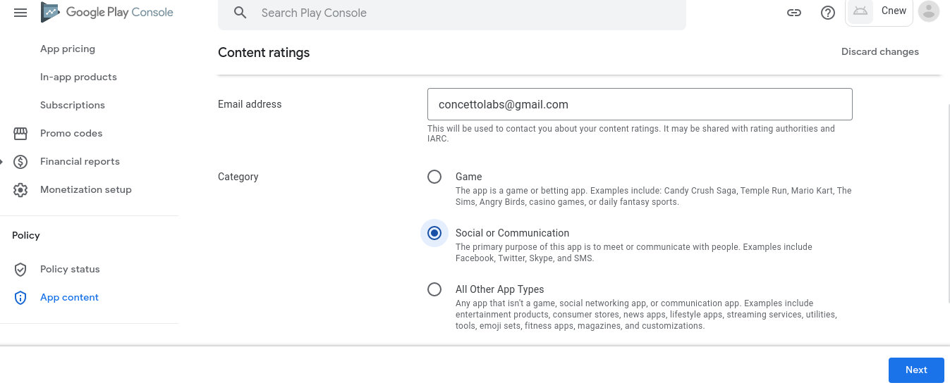 Create Rating Create Rating