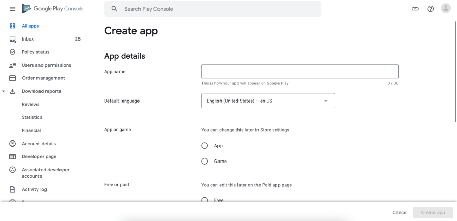 CREATE APPLICATION CREATE APPLICATION