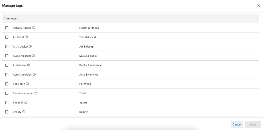 Manage Tags Manage tags