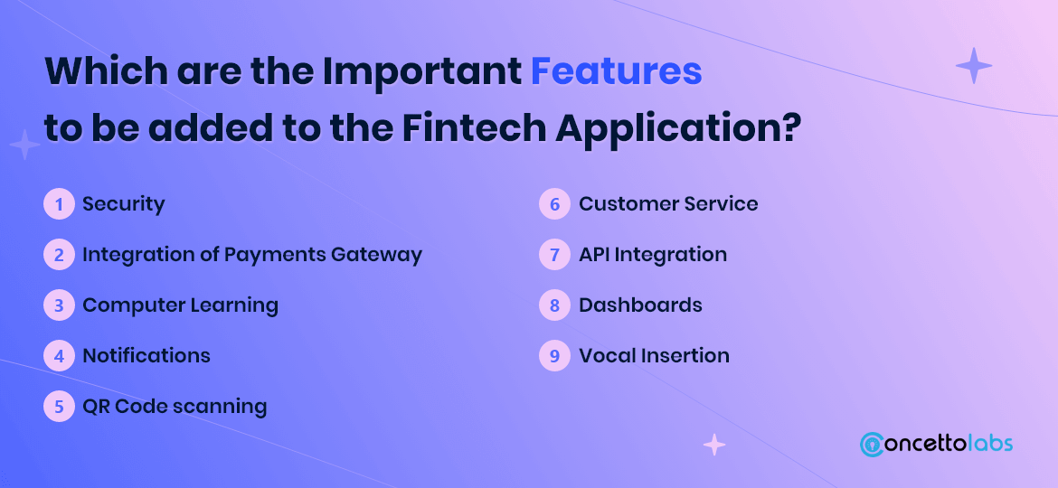 Which are the Important Features to be added to the Fintech Application? Which are the Important Features to be added to the Fintech Application?